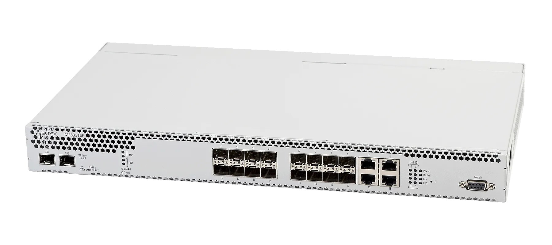 Ethernet-коммутатор MES3116F, 12x1G SFP + 4xCombo + 2x10G SFP+, L3, модульная система питания