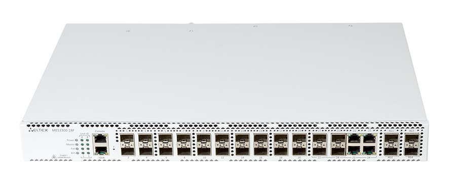 Ethernet-коммутатор MES3300-24F, 20x1G SFP + 4xCombo + 4x10G SFP+, L3, dual PSU