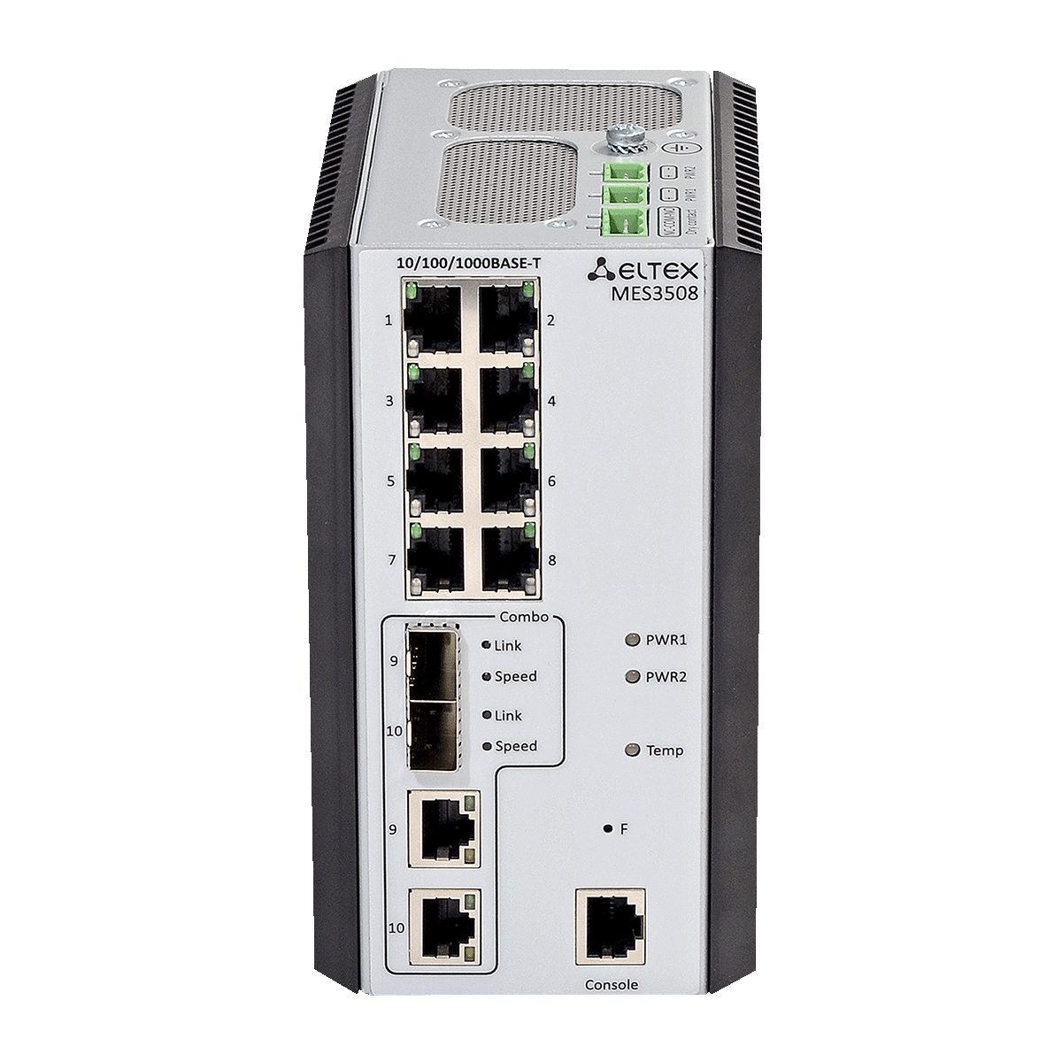 Ethernet-коммутатор MES3510P, 8xPoE/PoE+ (1G) + 4x100/1000BASE-X (SFP), L3, 48V DC