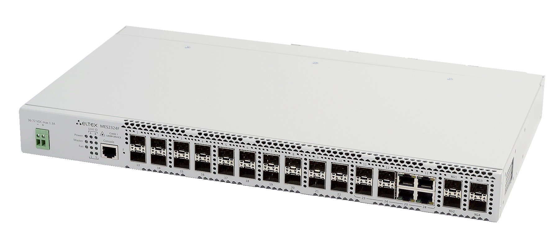 Ethernet-коммутатор MES2300B-24F, 20x1G SFP + 4xCombo + 4x10G SFP+, L3, 220V AC/12V DC