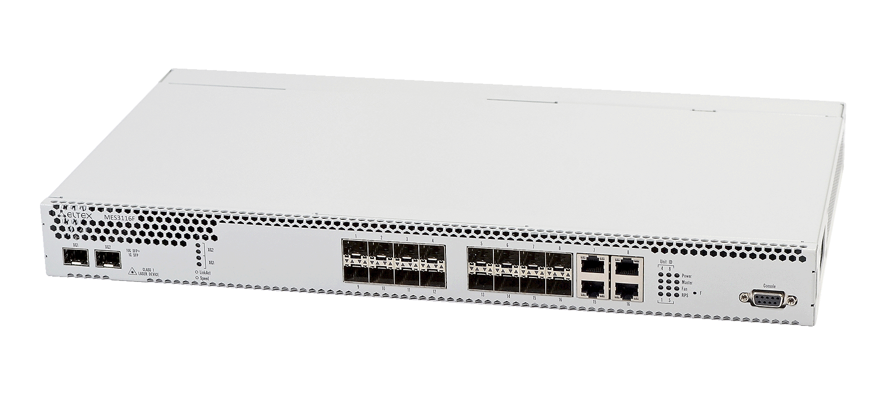 Ethernet-коммутатор MES3116F, 12x1G SFP + 4xCombo + 2x10G SFP+, L3, модульная система питания